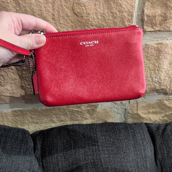 Coach Scarlet Red Wristlet Clutch - Picture 3 of 5